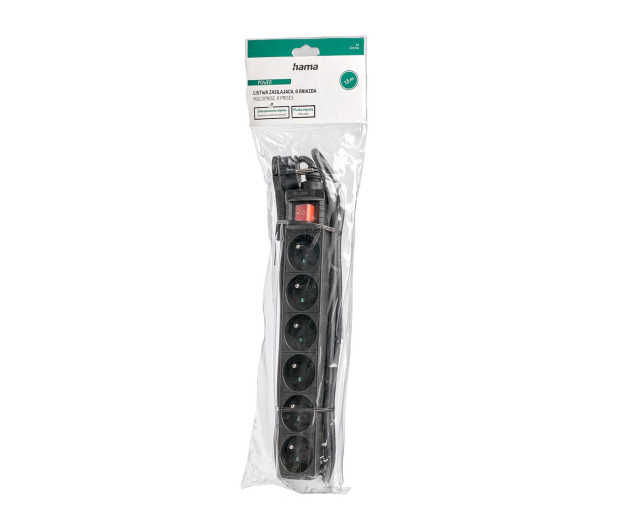HAMA Listwa zasilająca Standard 6gn, 1.5m, czarna - 1416393 - zdjęcie 9
